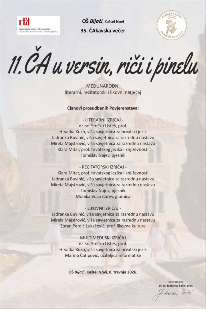 11. Međunarodni literarni, recitatorski i likovni natječaj ČA u versin, riči i pinelu
