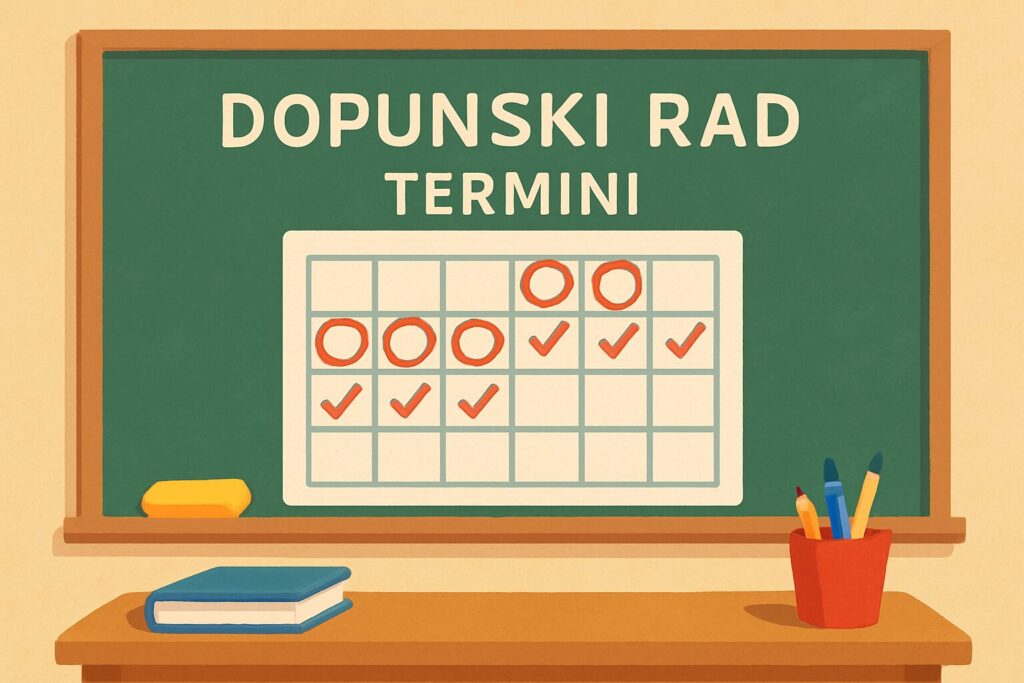 RASPORED ODRŽAVANJA DOPUNSKOG RADA