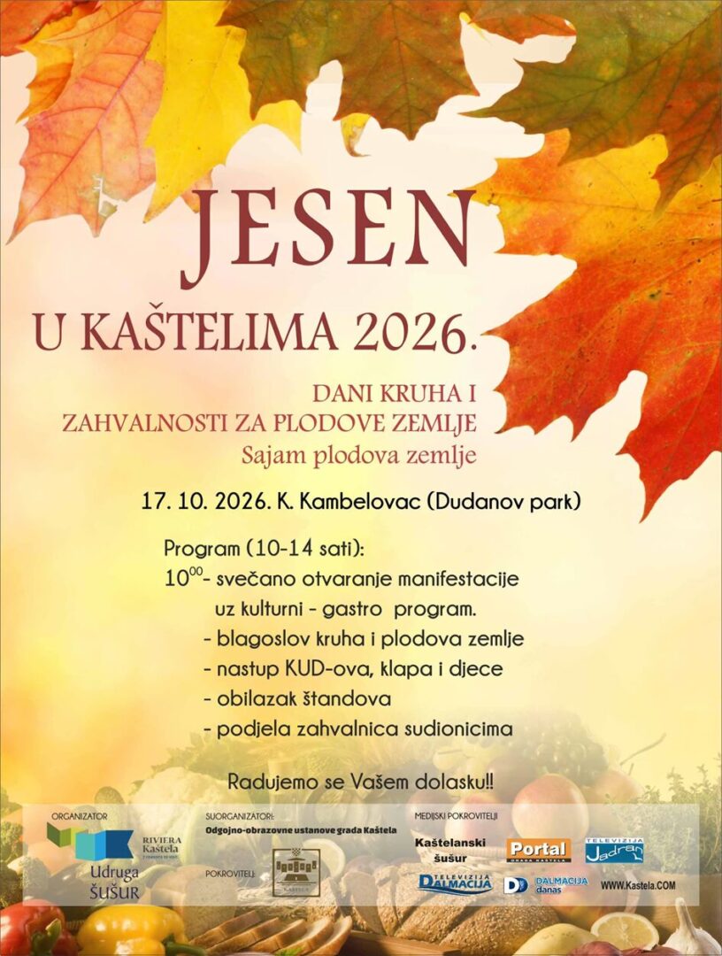 Jesen u Kaštelima 2026. – 17. listopada 2026.